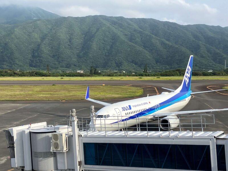 八丈島空港展望デッキから